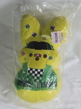 Peeps Bunny Plush Toy 15" Brand New Green Skirt Emo Shaggy Punk Rock Inspired